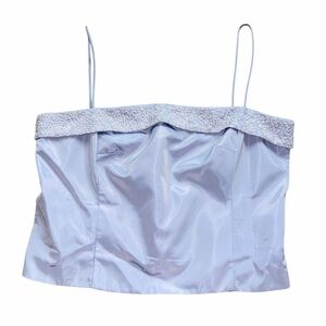 Gorgeous 90s periwinkle cropped beaded camisole